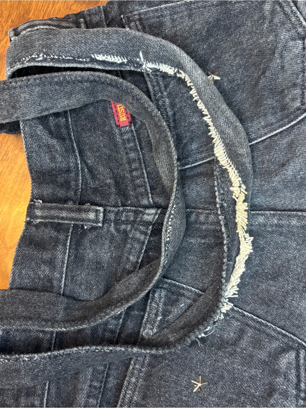 Vintage 80’s handmade rustler Jean Star-Stud Shoulder Bag - Picture 9 of 9